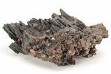 Small, Red Vanadinite Crystals on Manganese Oxide - Morocco #212002-1